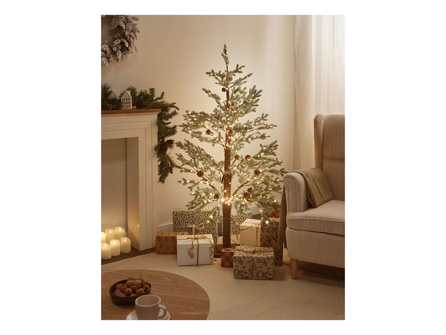 Décoration extérieure LED LAUGARAS Arbre de Noël 150 cm Vert