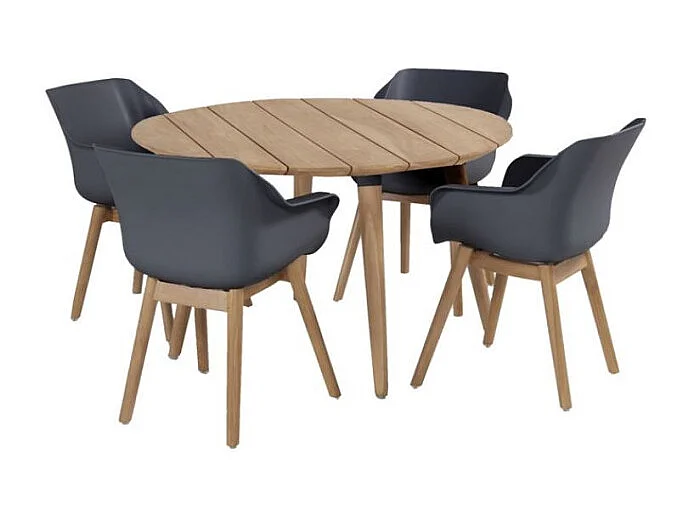 Set di 2 Sedie SOPHIE Teak Armchair HARTMAN - Antracite