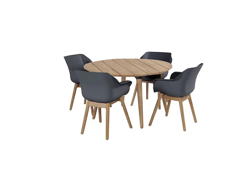 Set di 2 Sedie SOPHIE Teak Armchair HARTMAN - Antracite