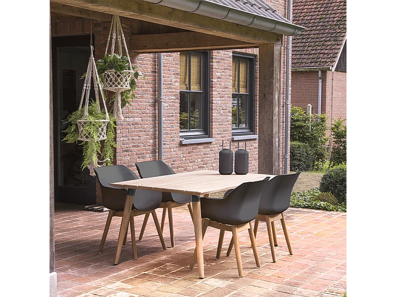 Set di 2 Sedie SOPHIE Teak Armchair HARTMAN - Antracite