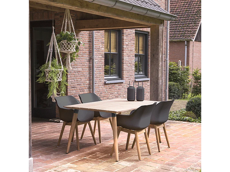 Set di 2 Sedie SOPHIE Teak Armchair HARTMAN - Antracite