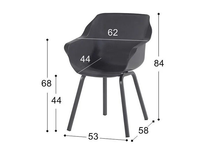 Set di 2 Sedie SOPHIE Element Armchair HARTMAN - Antracite