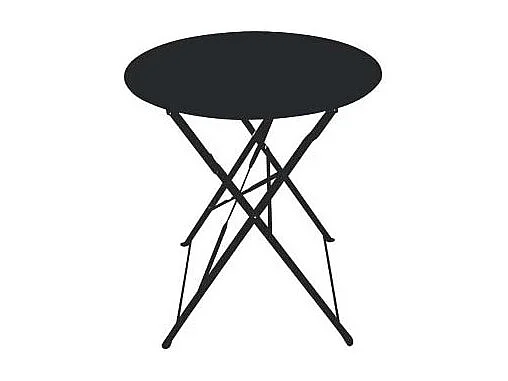 Tavolo rotondo da esterno pieghevole BISTROT - Nero