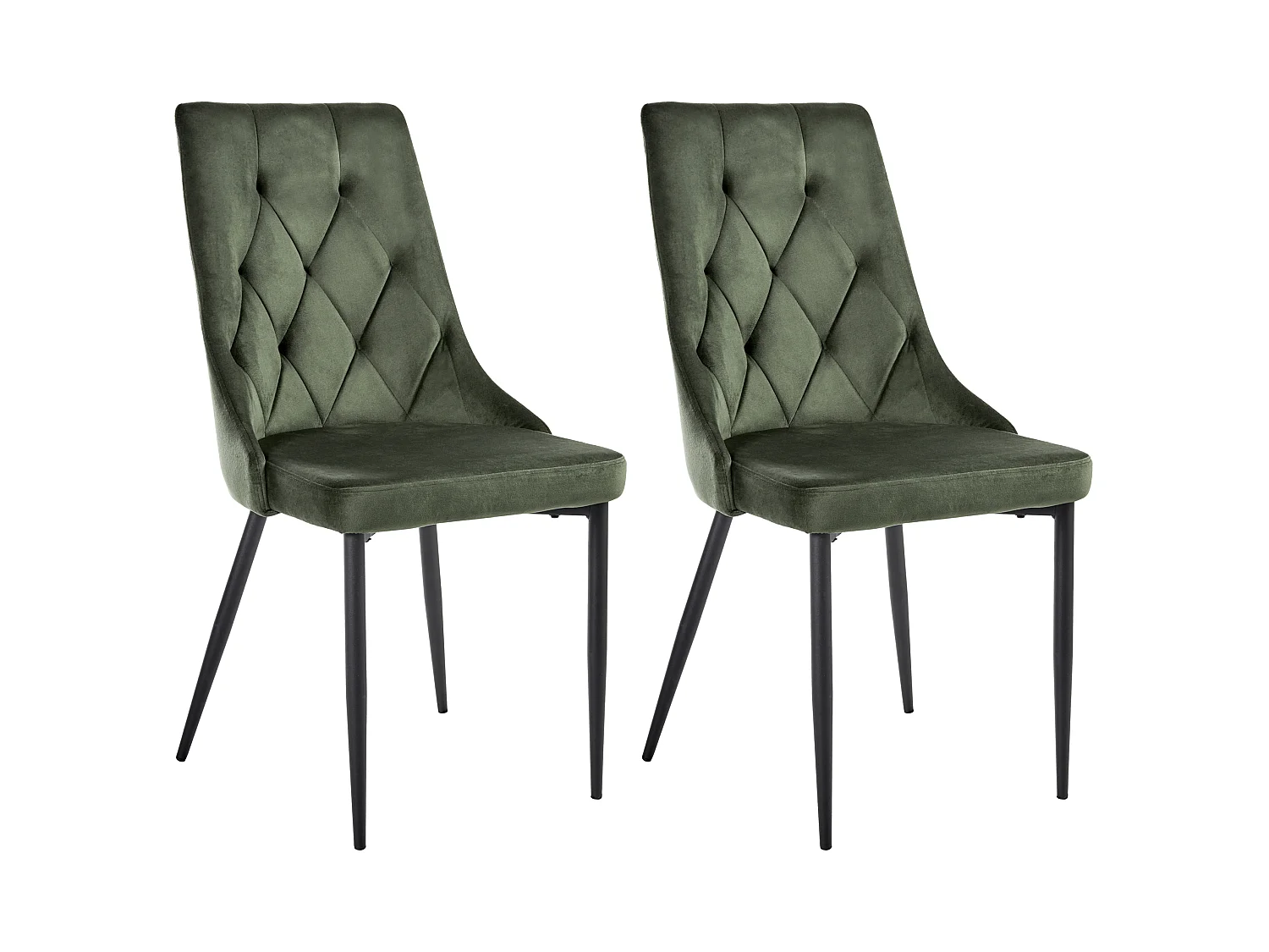 Lot de 2 chaises de salle à manger AVENIR Velours Vert olive