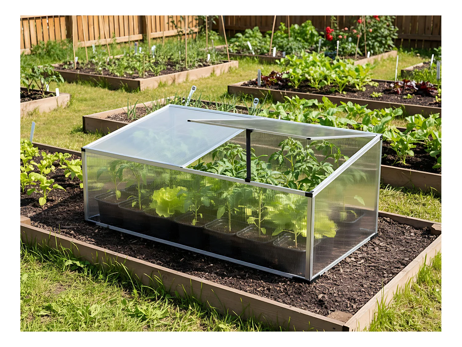 Serre de jardin SERIFOS Argenté 61 cm