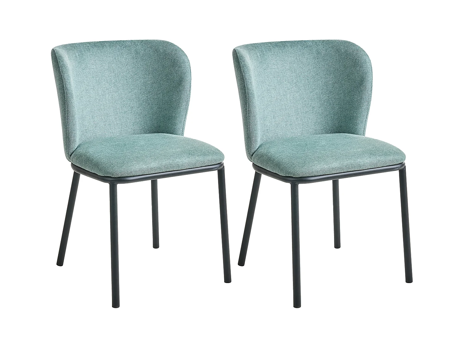 Lot de 2 chaises de salle à manger ARTESIA Tissu Vert menthe