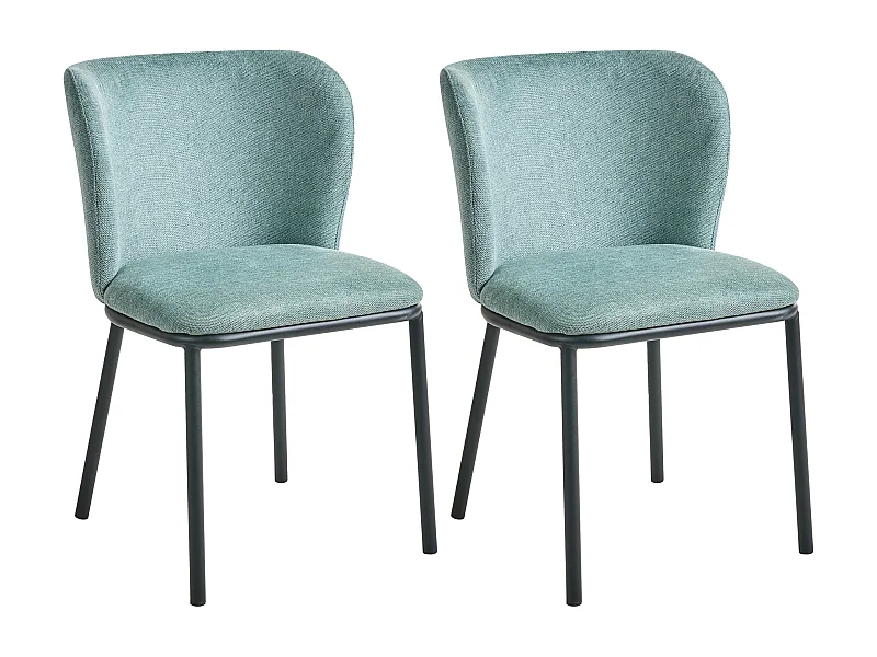 Lot de 2 chaises de salle à manger ARTESIA  Tissu Vert menthe