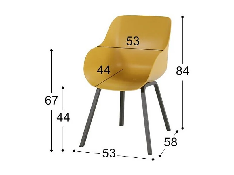 Set di 2 Sedie SOPHIE Element Organic HARTMAN - Giallo