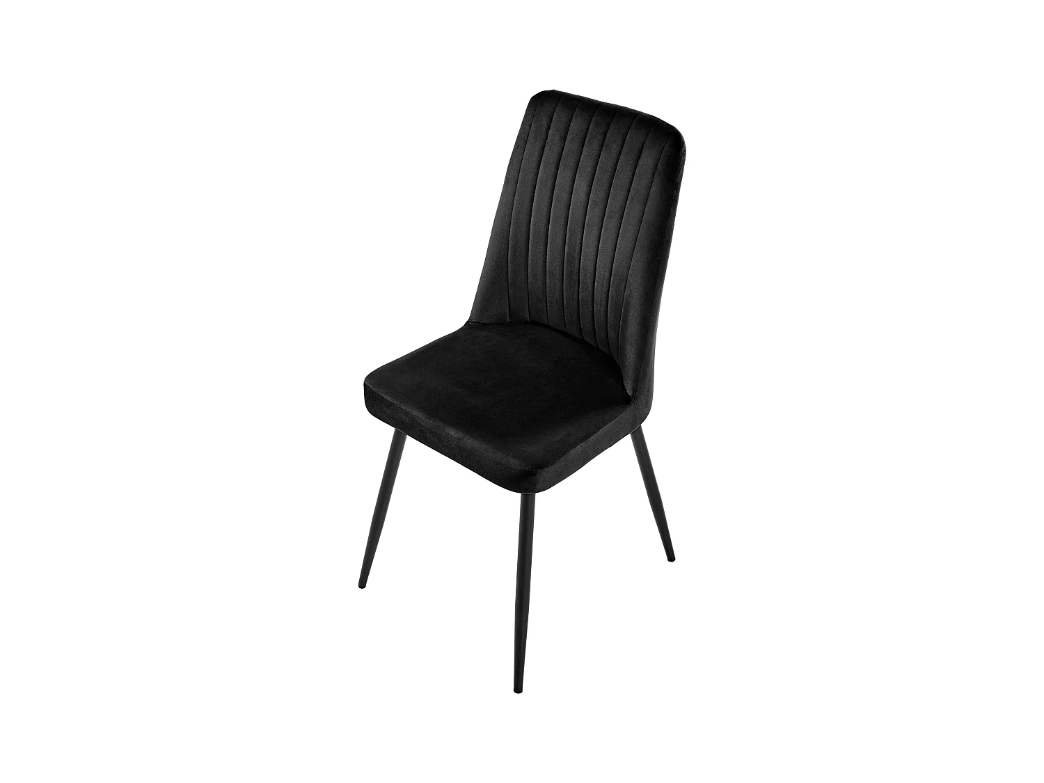 Lot de 4 chaises de salle à manger KIRBY Velours Noir