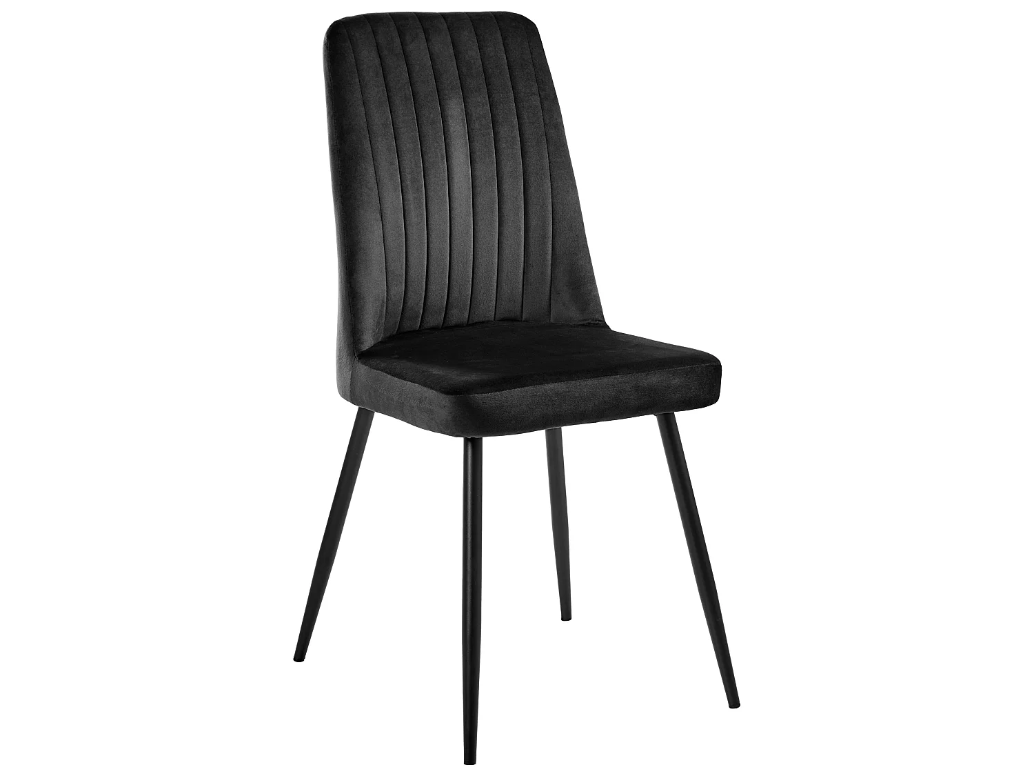 Lot de 4 chaises de salle à manger KIRBY Velours Noir