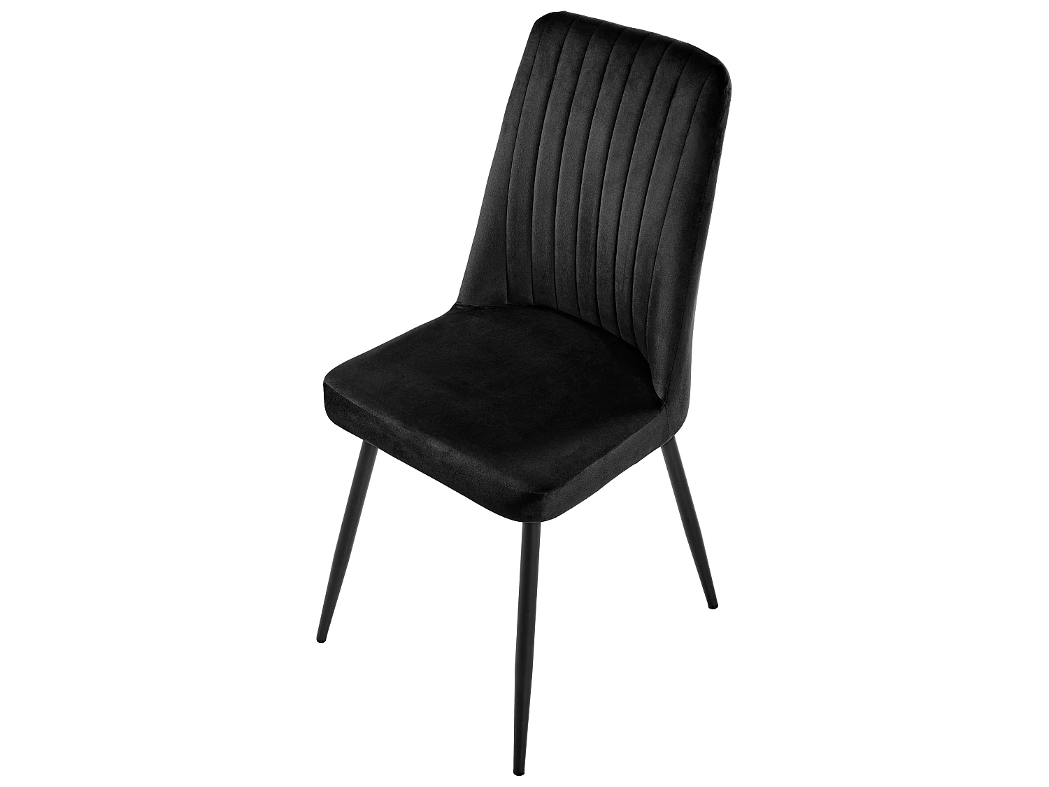 Lot de 4 chaises de salle à manger KIRBY Velours Noir