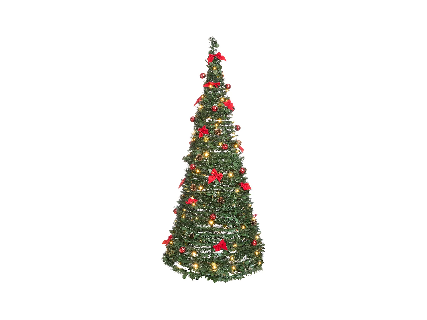 Sapin de Noël artificiel Pliant LED PINEORA 185 cm Vert