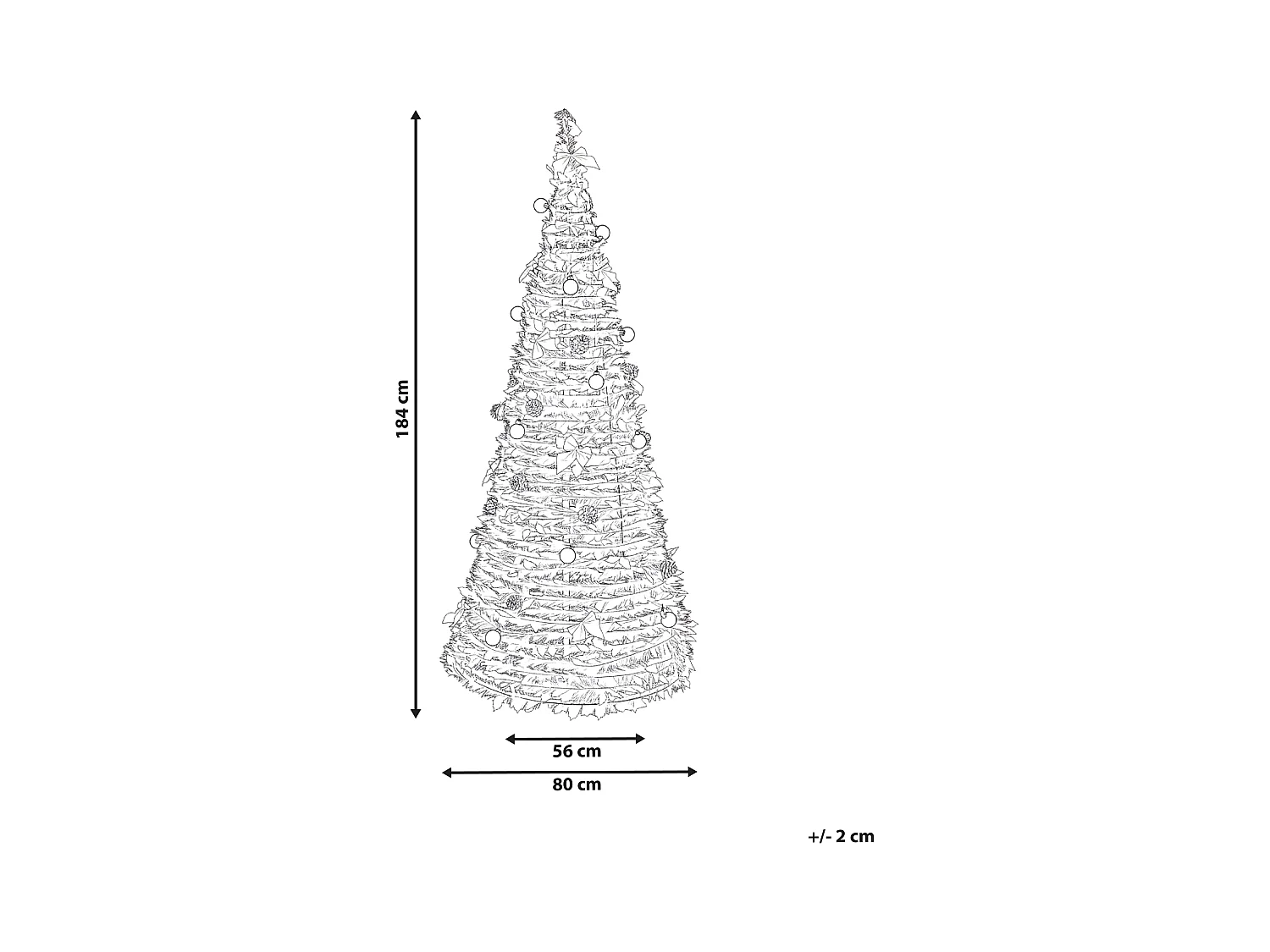 Sapin de Noël artificiel Pliant LED PINEORA 185 cm Vert