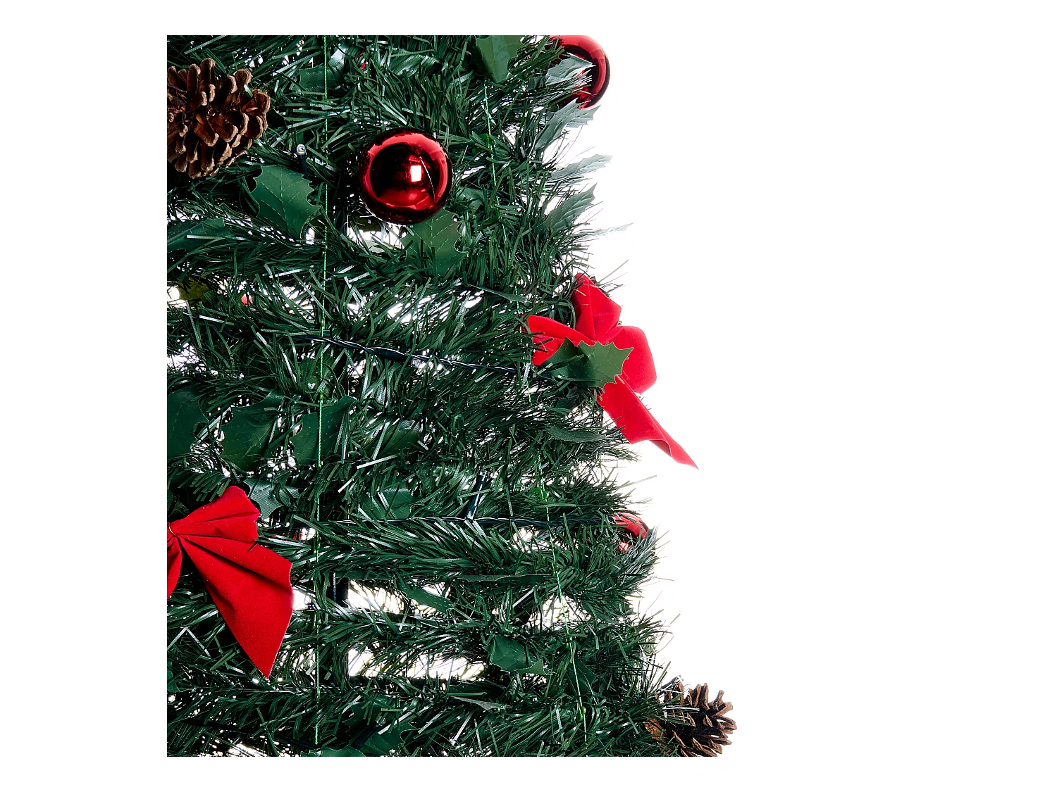 Sapin de Noël artificiel Pliant LED PINEORA 185 cm Vert