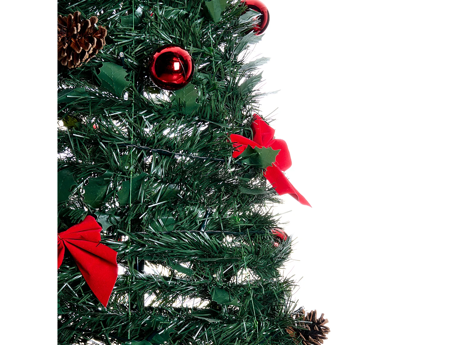 Sapin de Noël artificiel Pliant LED PINEORA 185 cm Vert