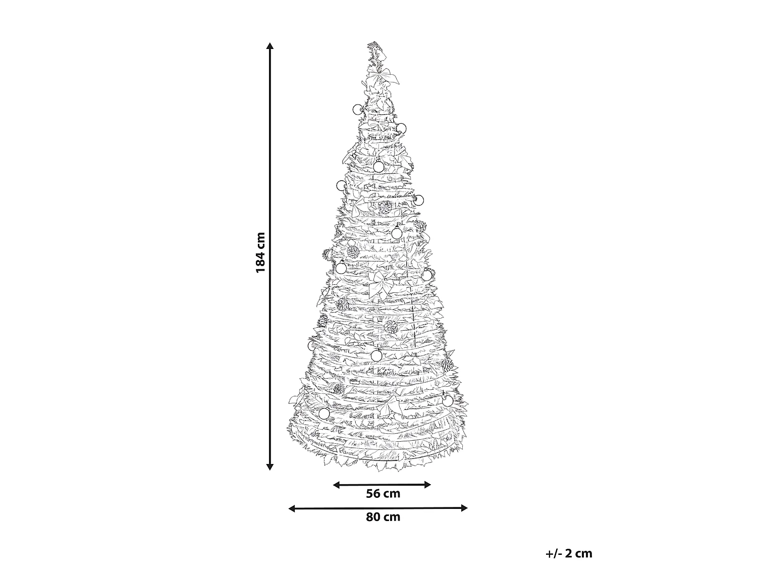 Artificial Christmas Tree Folding LED PINEORA 185 cm Green