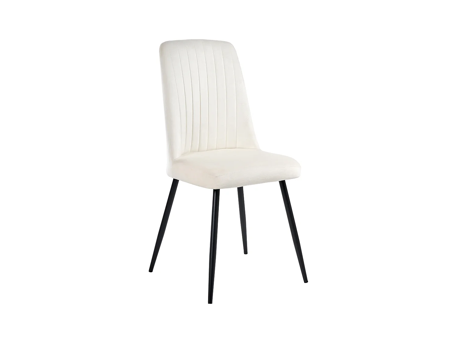 Lot de 4 chaises de salle à manger KIRBY Velours Blanc cassé