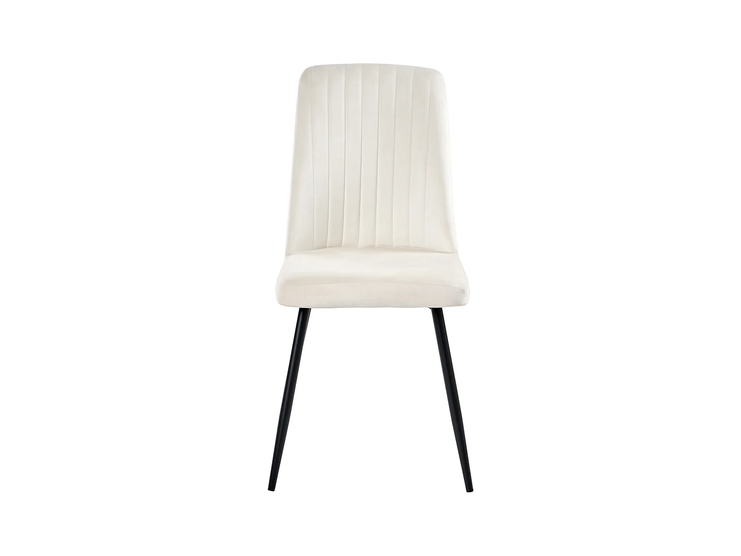 Lot de 4 chaises de salle à manger KIRBY Velours Blanc cassé