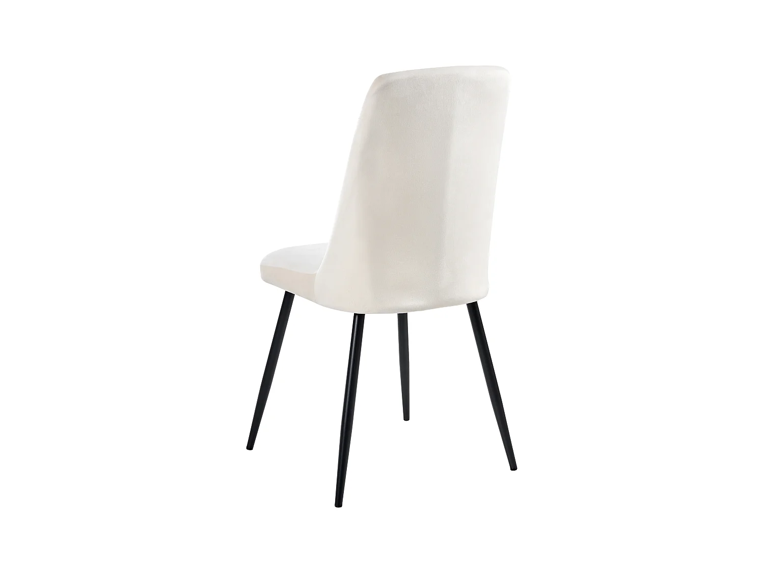Lot de 4 chaises de salle à manger KIRBY Velours Blanc cassé