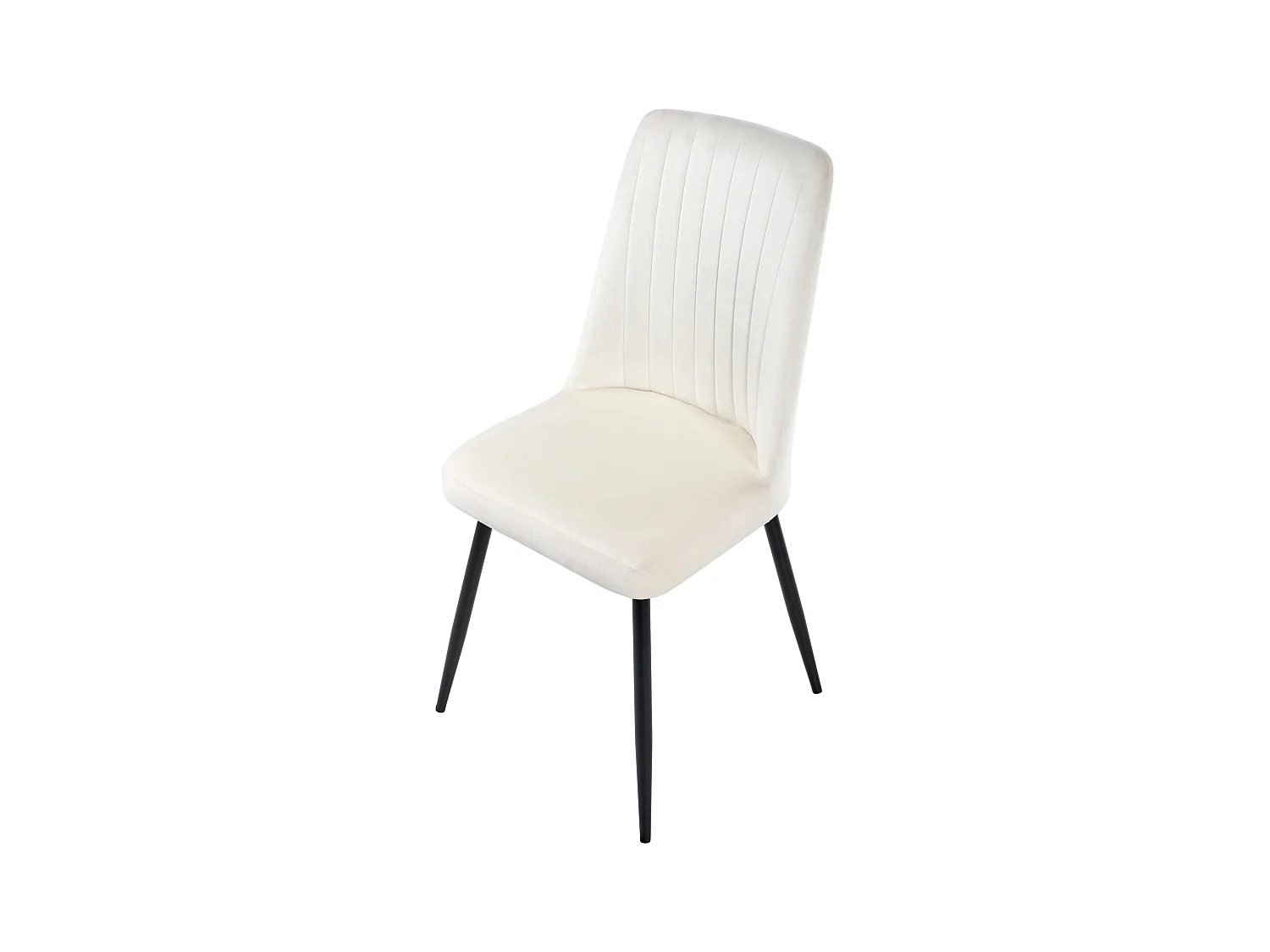 Lot de 4 chaises de salle à manger KIRBY Velours Blanc cassé