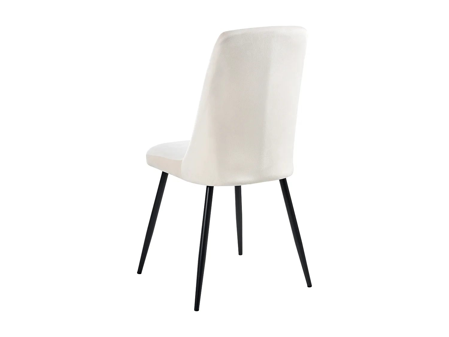 Lot de 4 chaises de salle à manger KIRBY Velours Blanc cassé