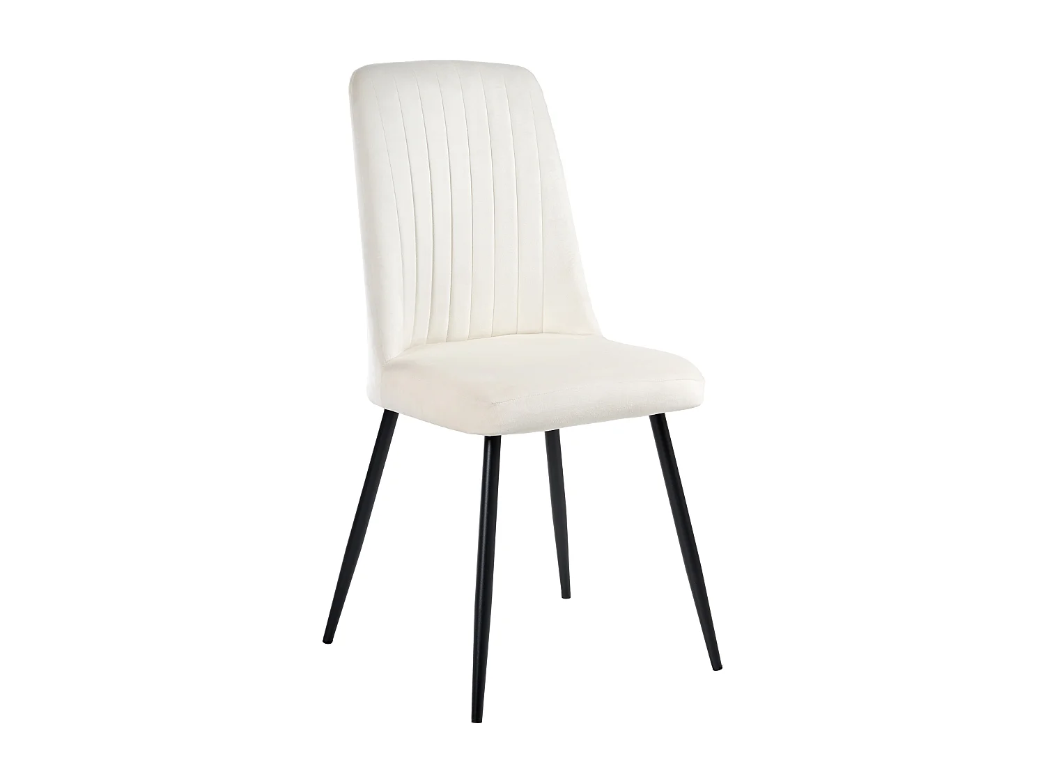 Lot de 4 chaises de salle à manger KIRBY Velours Blanc cassé