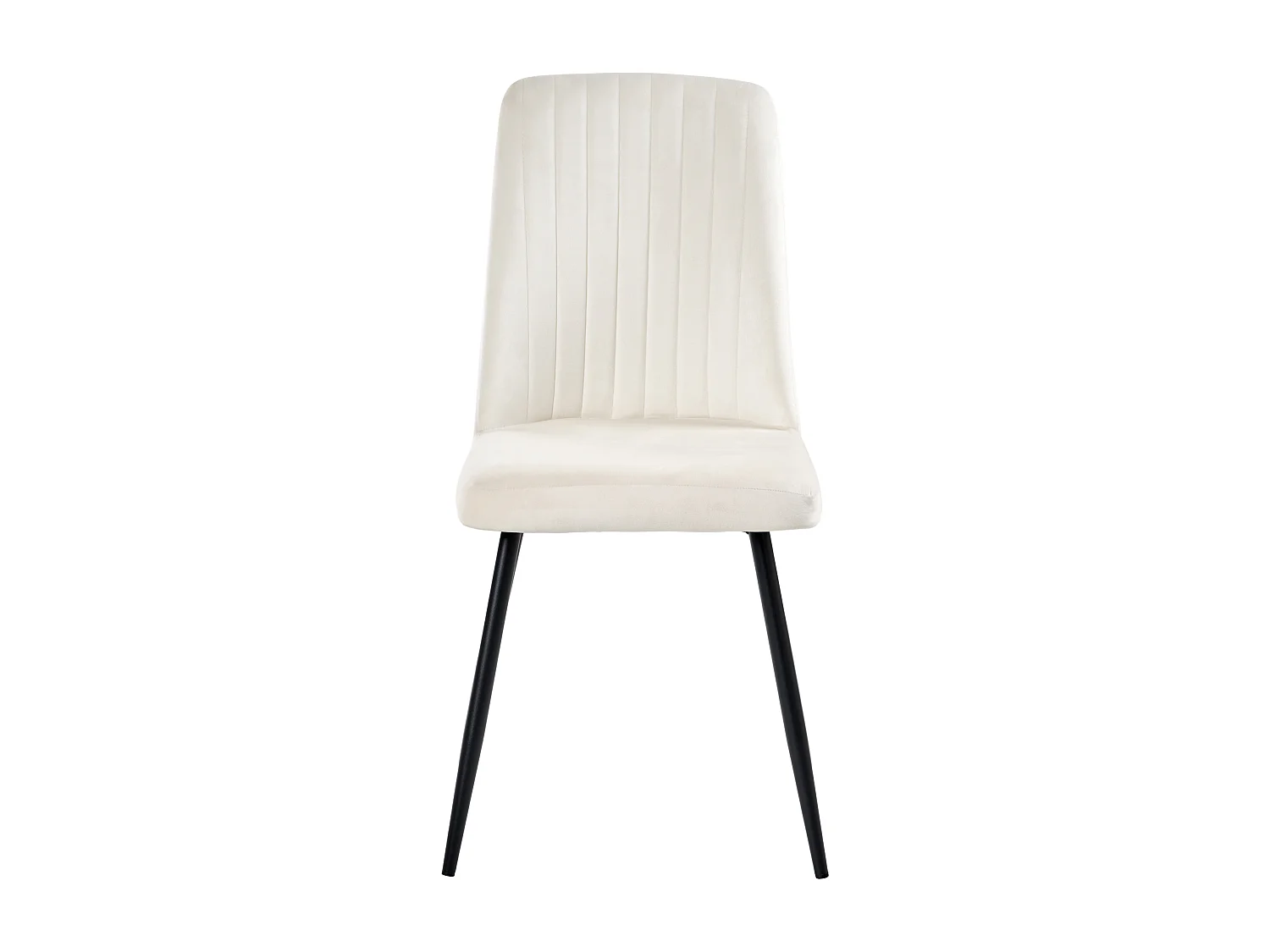 Lot de 4 chaises de salle à manger KIRBY Velours Blanc cassé