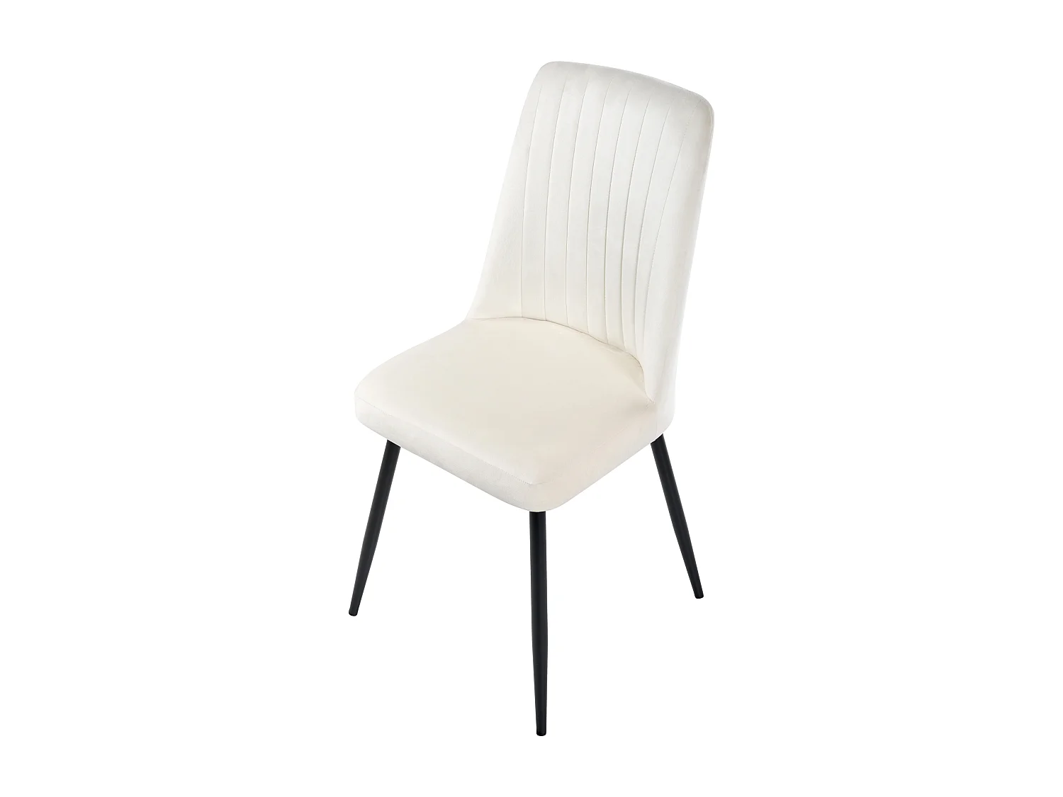 Lot de 4 chaises de salle à manger KIRBY Velours Blanc cassé