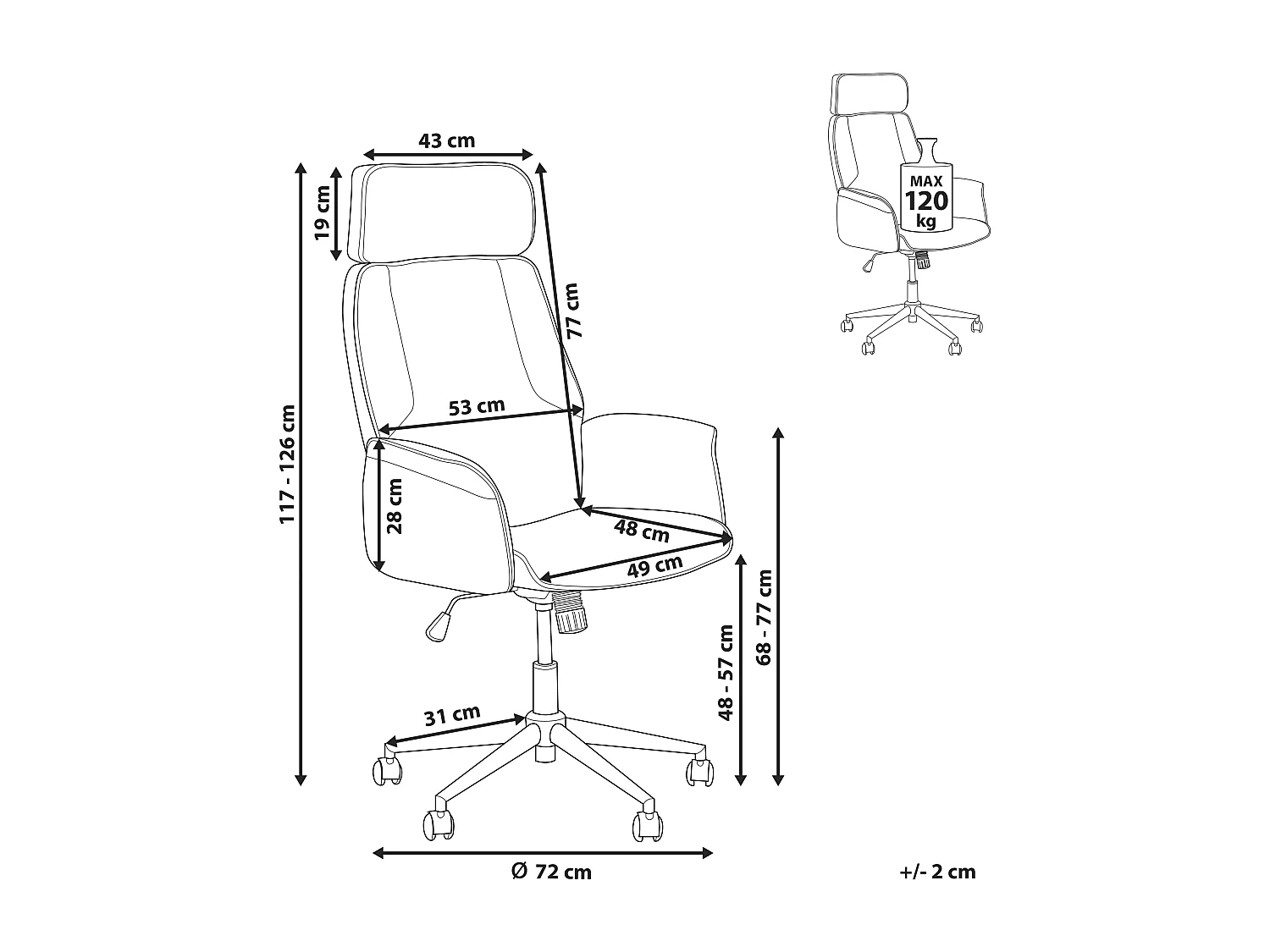 Chaise de bureau PILOT Velours Beige clair