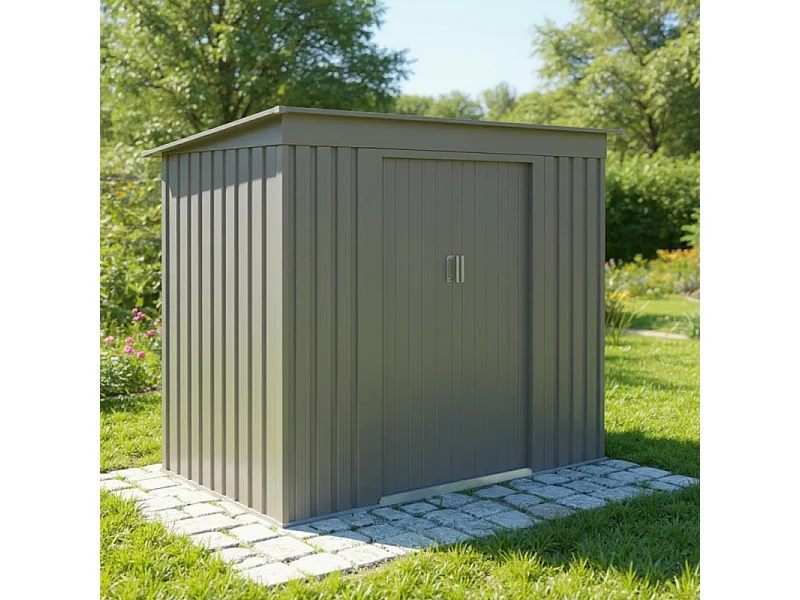 Casetta da giardino in metallo – MJ 6 x 4 monopendenza - 2,4 m² - Antracite