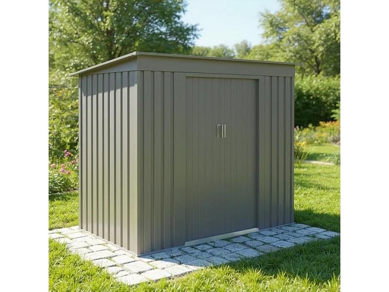 Casetta da giardino in metallo – MJ 6 x 4 monopendenza - 2,4 m² - Antracite