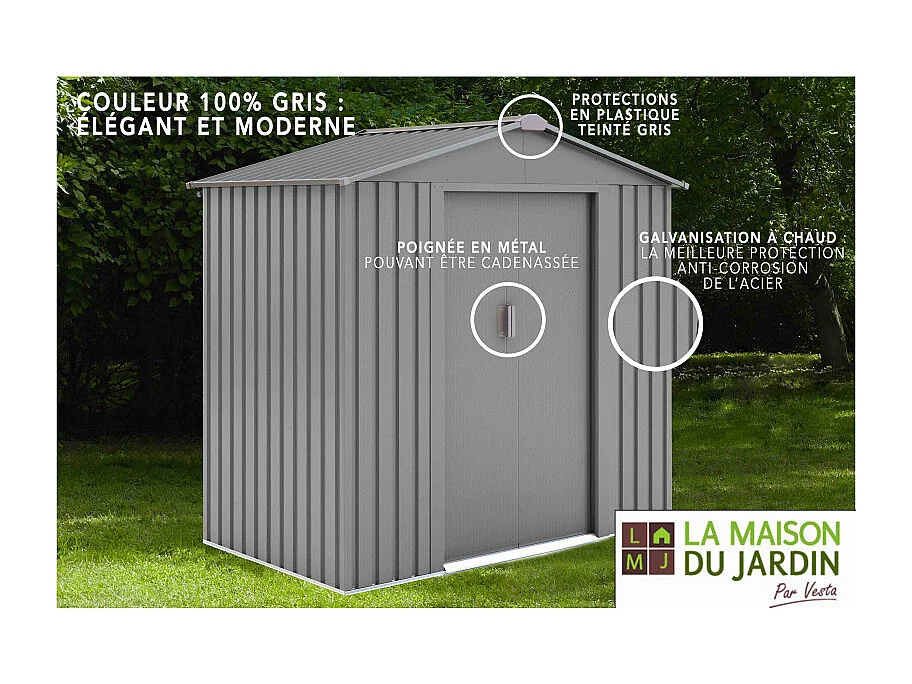 Casetta da giardino in metallo – MJ 6 x 4 - 2,43 m² - Antracite