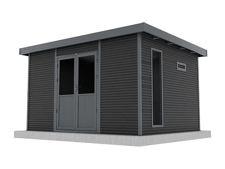 Casetta da giardino in legno composito Onyx 43 - 12 m² - Grigio