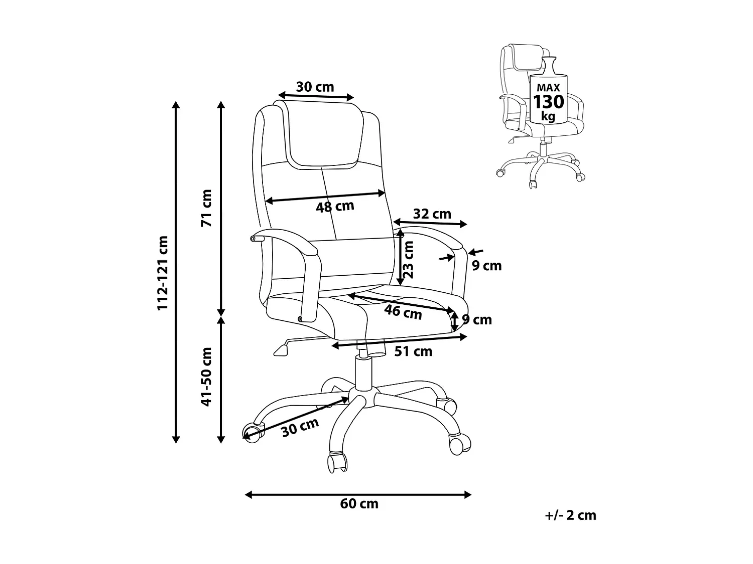 Fauteuil de bureau WINNER Cuir PU Beige sable