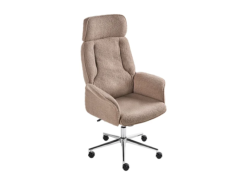 Chaise de bureau PILOT Bouclé Marron