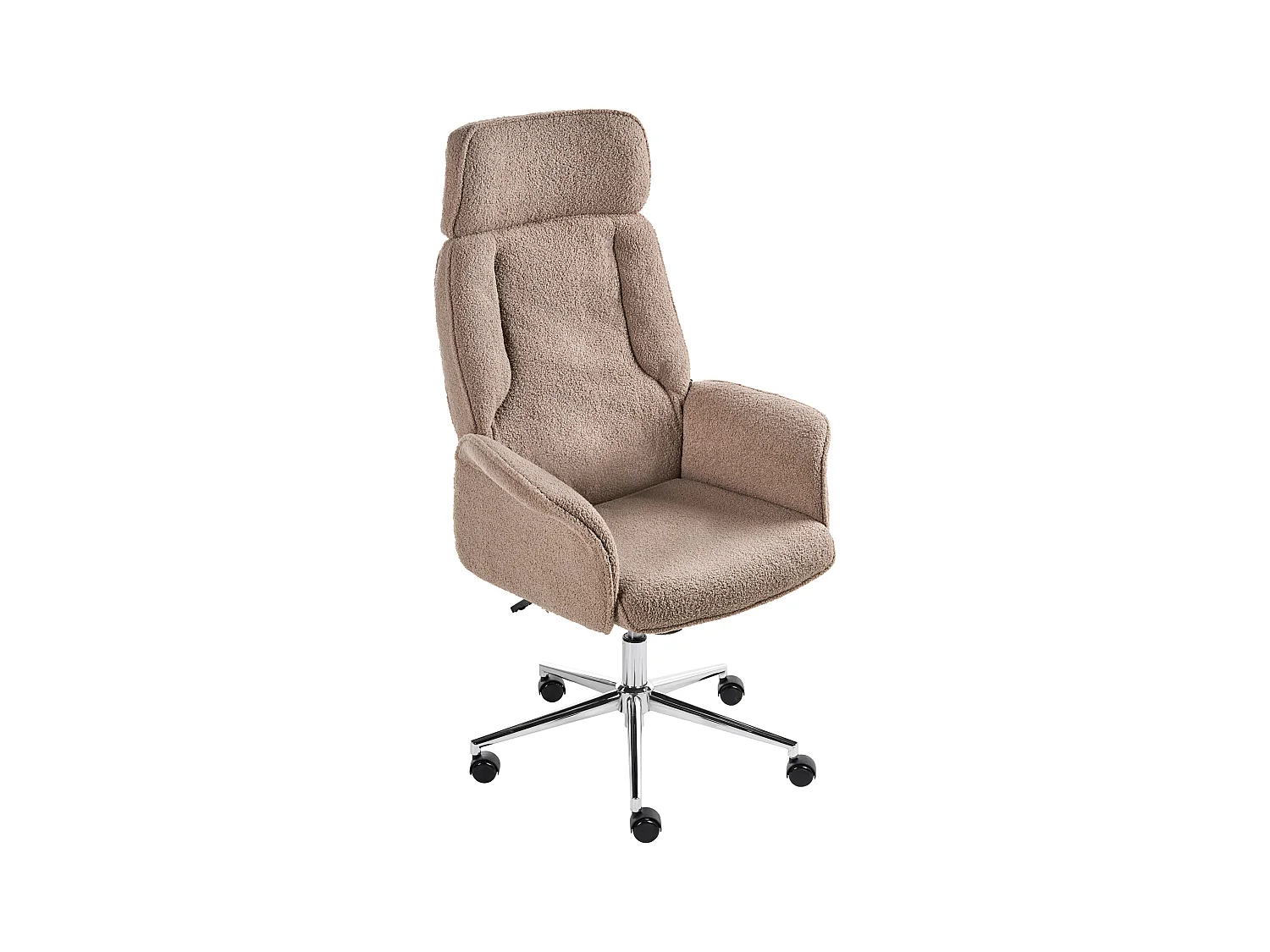 Chaise de bureau PILOT Bouclé Marron