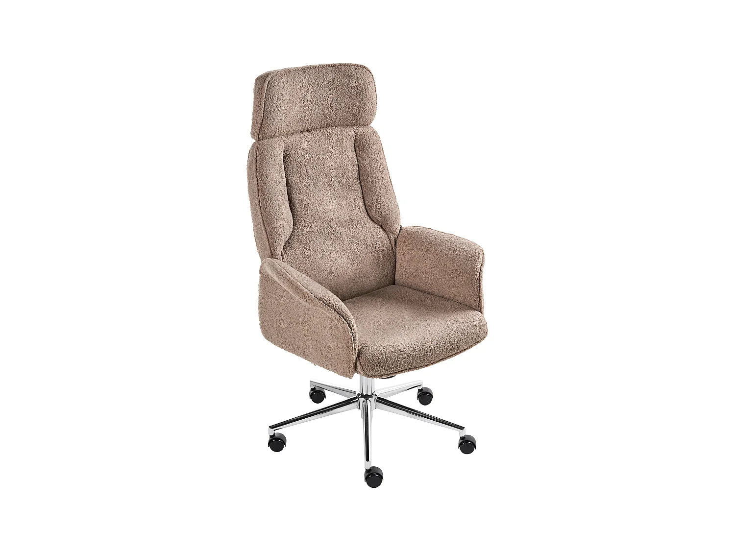 Chaise de bureau PILOT Bouclé Marron