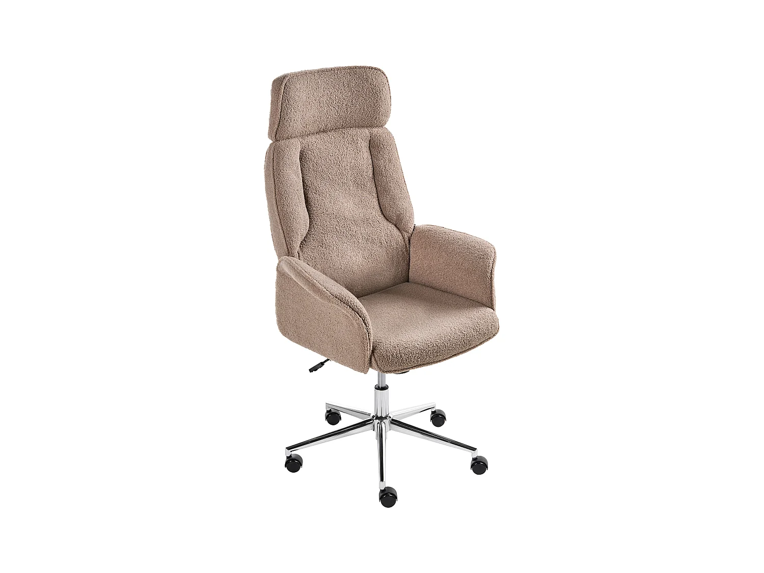Chaise de bureau PILOT Bouclé Marron