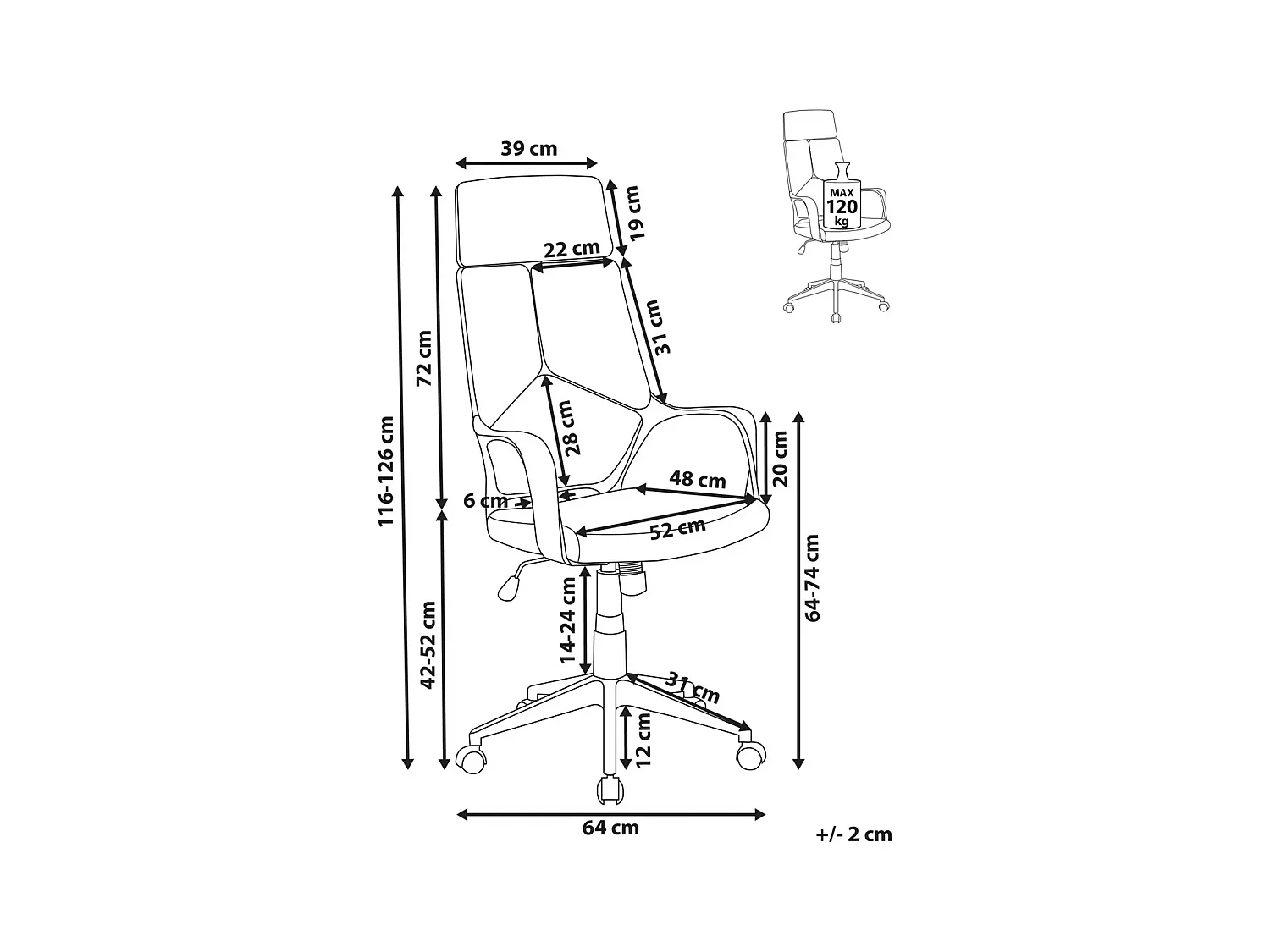 Chaise de bureau DELIGHT Bleu
