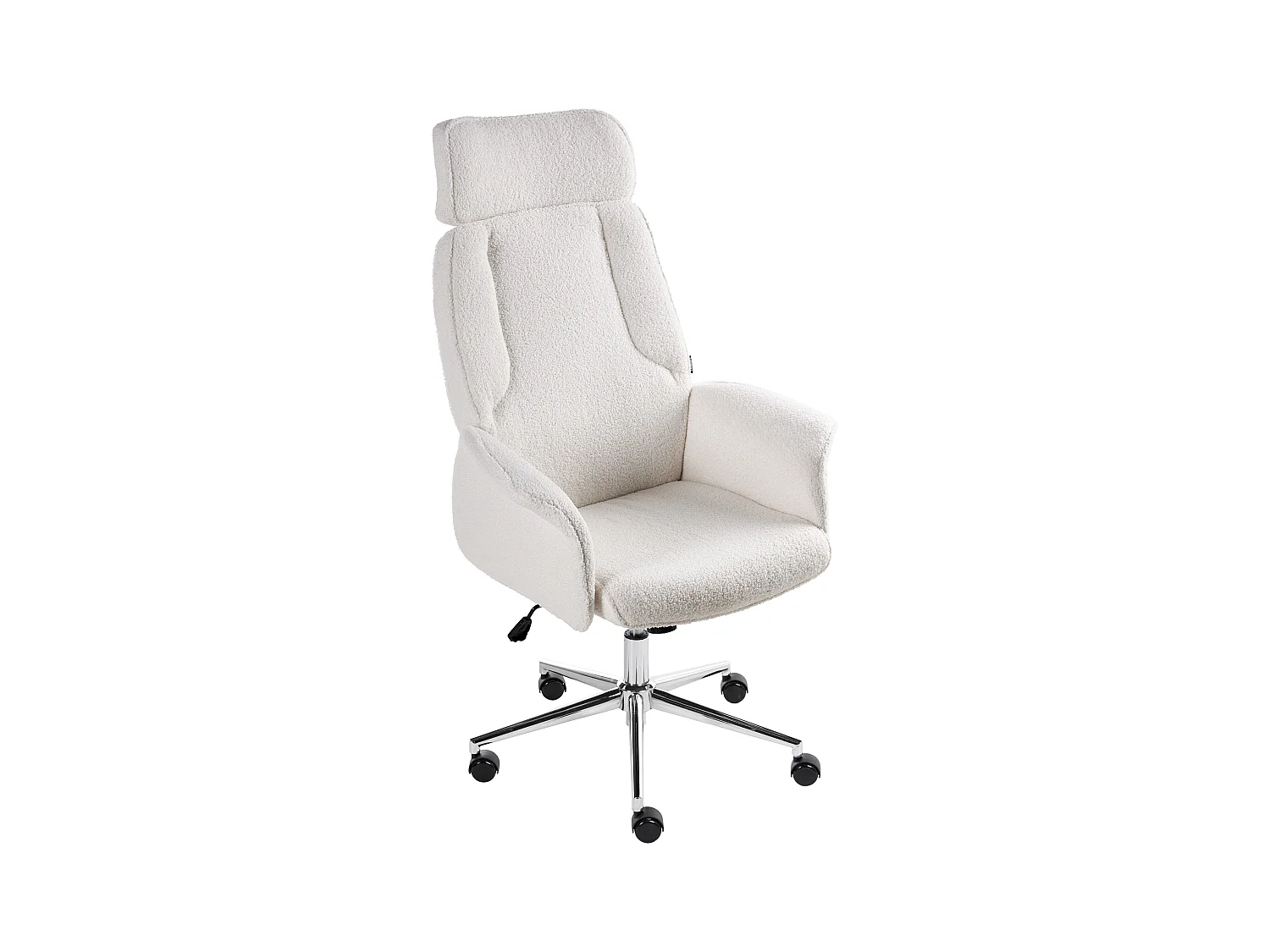 Chaise de bureau PILOT Bouclé Blanc cassé