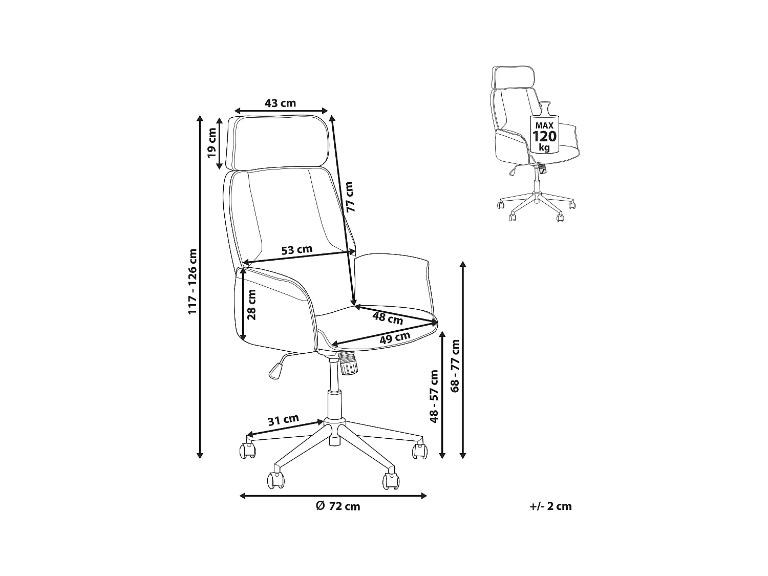 Chaise de bureau PILOT Bouclé Blanc cassé