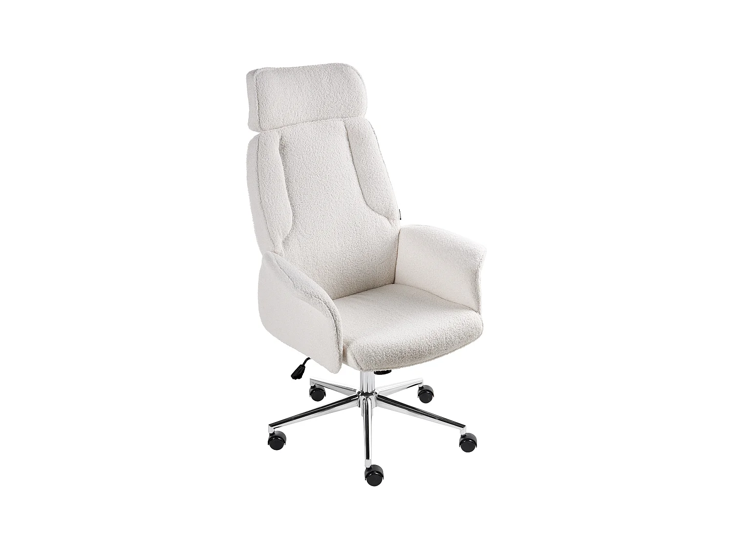Chaise de bureau PILOT Bouclé Blanc cassé