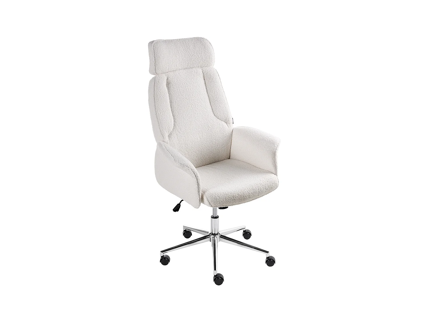 Chaise de bureau PILOT Bouclé Blanc cassé