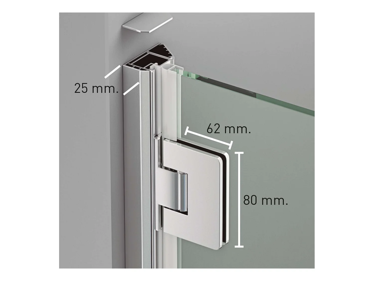 Porte de douche charnières gauche - Paroi de douche L.70 x H195 cm - Verre trempé 8mm transparent anti calcaire - Acier Inoxydable - SUPERBAN