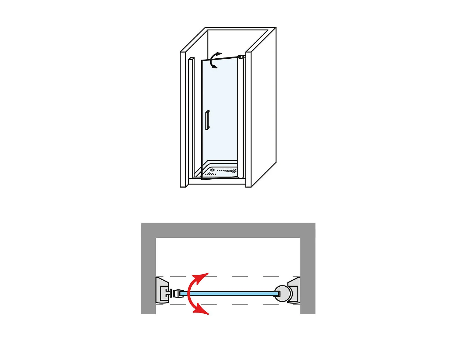 Porte de douche pivotante gauche - Paroi de douche L.80 x H195 cm - Verre trempé 6mm transparent anti calcaire - Chromé - SUPERBAN