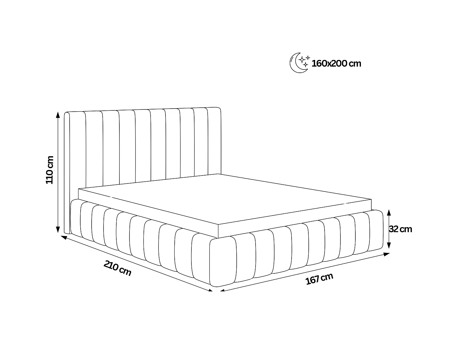 BESILIO Tweepersoonsbed 160x200 Tina – slank slaapkamerbed met lattenbodem en opbergruimte voor beddengoed – fluwelen stof – Grijs
