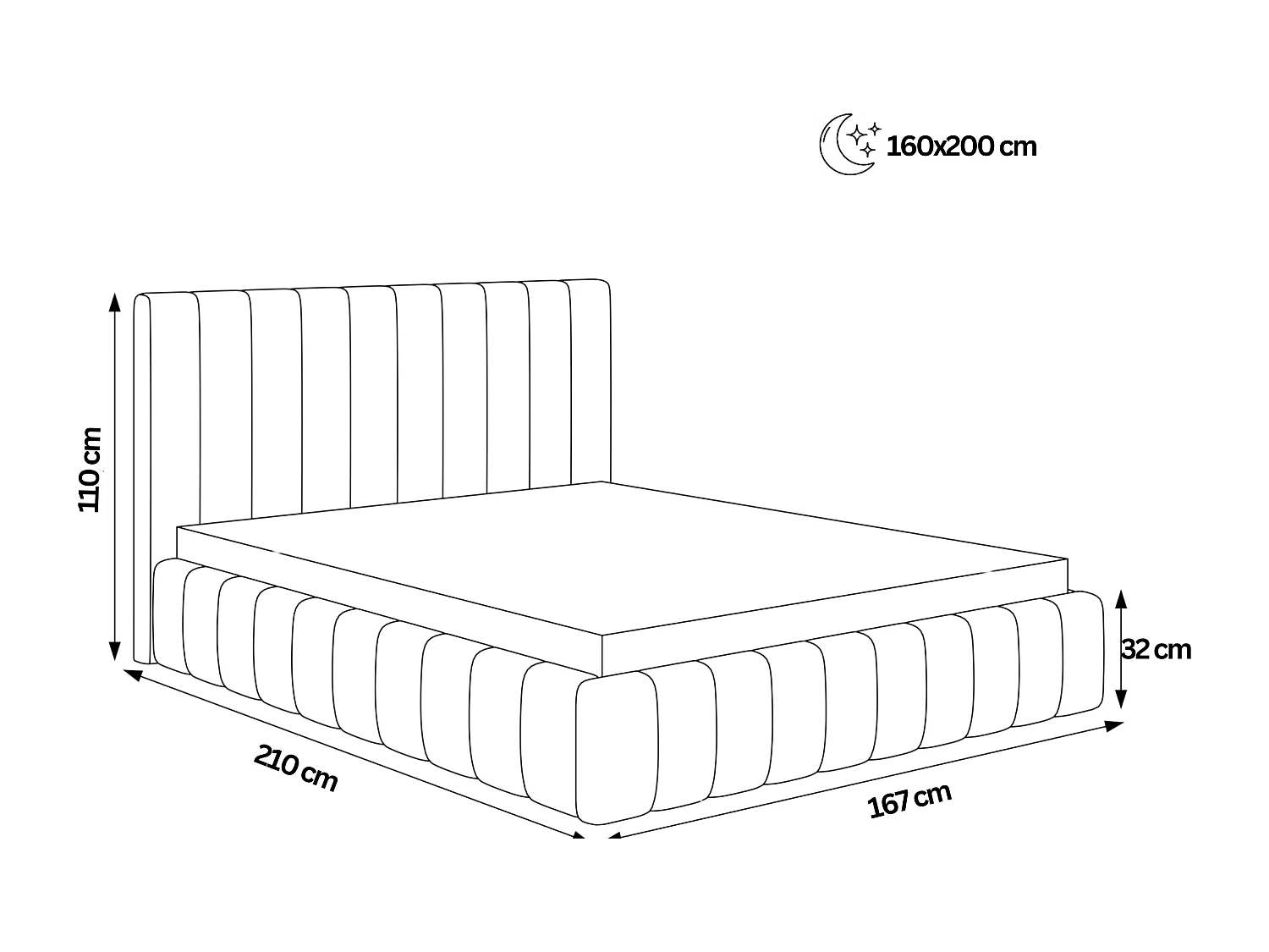 BESILIO Lit double 160x200 Tina – lit fin pour la chambre avec sommier et coffre de rangement – tissu velours – Gris clair