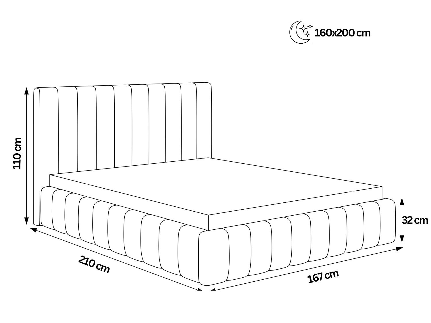 BESILIO Lit double 160x200 Tina – lit fin pour la chambre avec sommier et coffre de rangement – tissu velours – Gris clair
