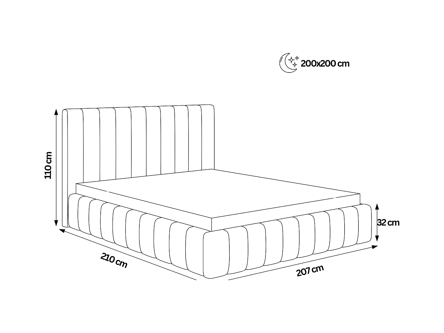 BESILIO Tweepersoonsbed 200x200 Tina – slank slaapkamerbed met lattenbodem en opbergruimte voor beddengoed – fluwelen stof – Grijs