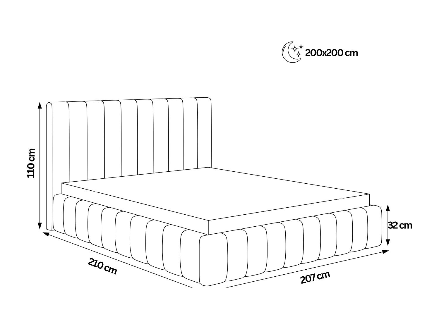 BESILIO Lit double 200x200 Tina – lit fin pour la chambre avec sommier et coffre de rangement – tissu velours – Gris clair
